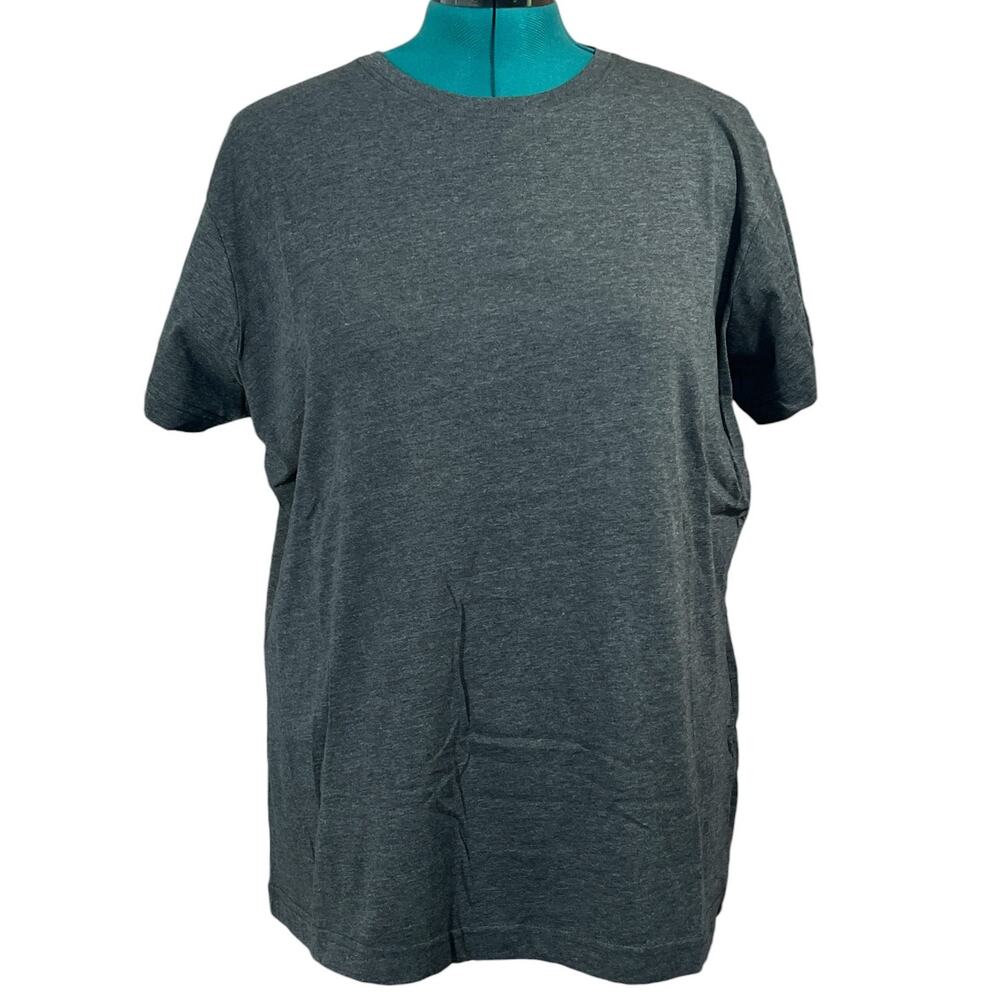 LAT Short Sleeve Crew Neck Tee Shirt Top Plus Size 2XL Smoke